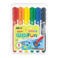 AMOS Colorix® GF6PC 多功能水溶性玻璃彩蠟筆, 6色套裝 