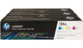 HP 126A 三色（綻藍/黃色/洋紅）原廠 LaserJet 碳粉盒 (CF341A)