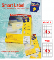 Smart Label  噴墨+鐳射+影印三用標籤 (100張) (5x9) K45 