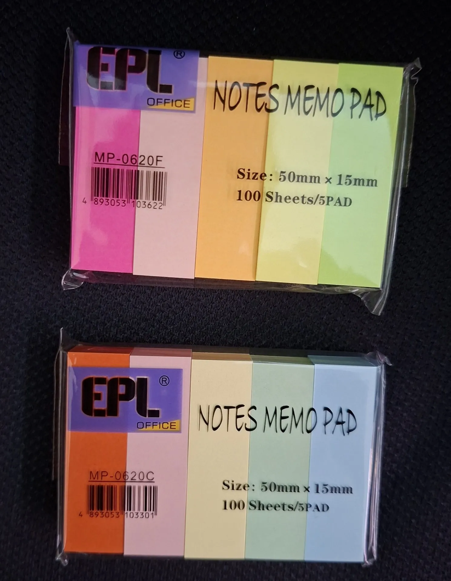 EPL 5全色便條紙 50mmx15mm (100張x5) MP-0620C/F