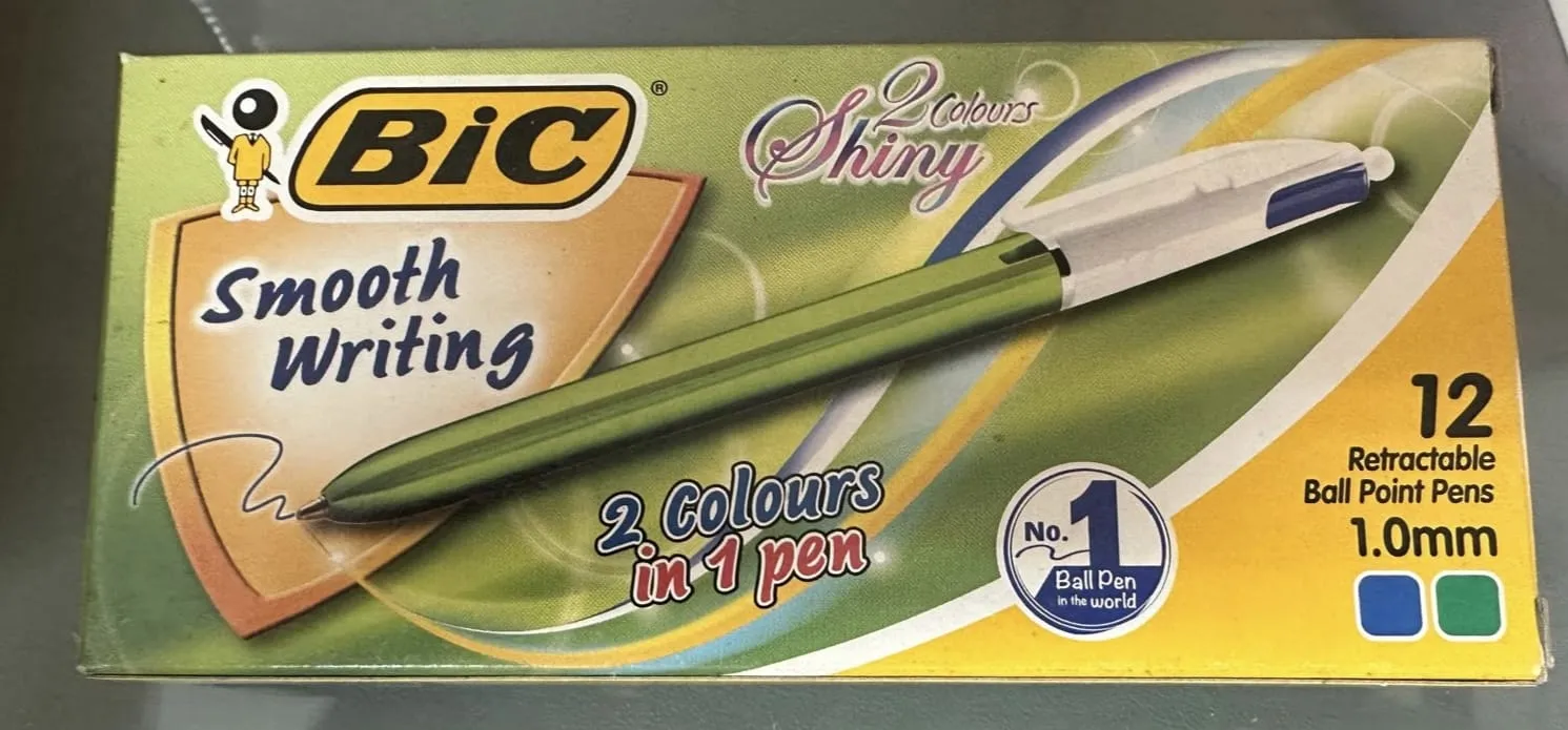 BIC 2色原子筆(瑩光綠+藍色)