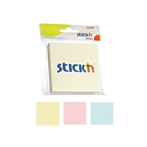 Stick'N 可再貼便條紙 3"x3" 什色 (100張/包)