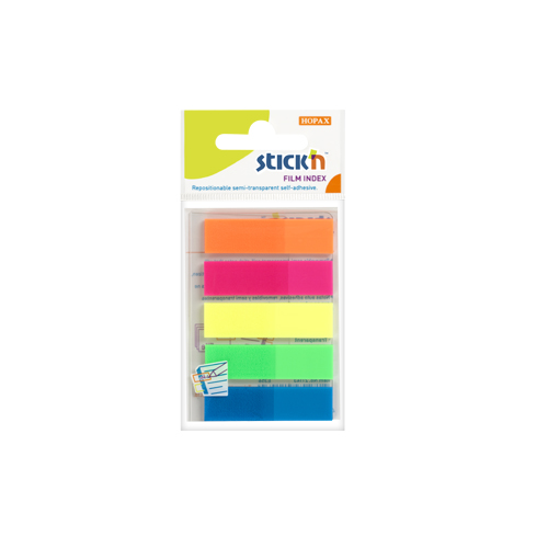 Stick'N 5色膠質標籤紙 42mmx12mm (25張x5) #21050