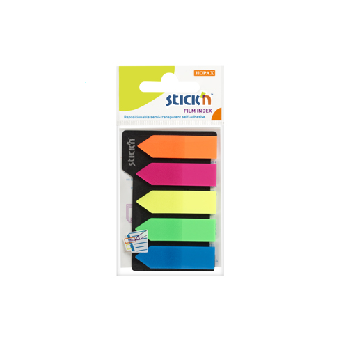 Stick'N 箭咀型透明膠質標籤紙  42mmx12mm (25張x5) #21143