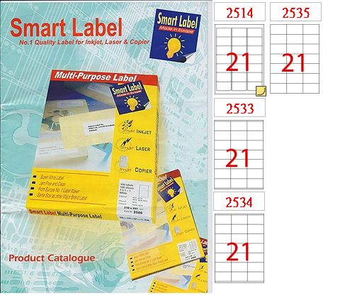 Smart Label  噴墨+鐳射+影印三用標籤 (100張) (3x7) K21