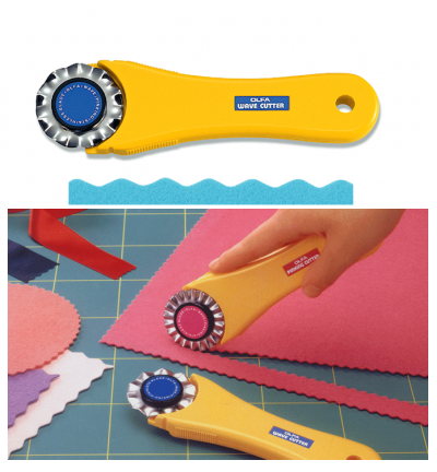 日本 OLFA WAC-2 WAVE CUTTER 45mm 	 波浪型滾轉式界刀