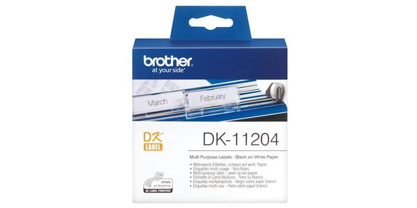 Brother DK系列標籤帶 - 17mmx54mm(400 labels) - 紙質 白底黑字 - DK11204