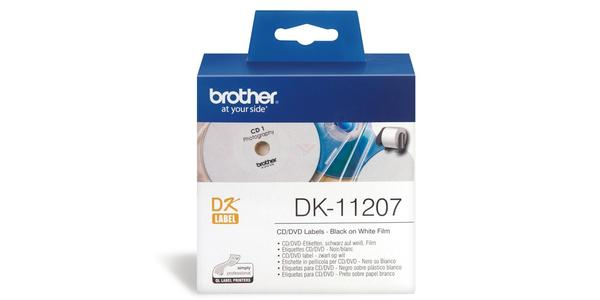 Brother DK系列標籤帶 - 58mm(100 labels) - 紙質 白底黑字(CD/DVD圓型標籤) - DK11207