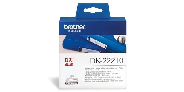 Brother DK系列標籤帶 - 29mmx30M - 紙質 白底黑字 - DK22210