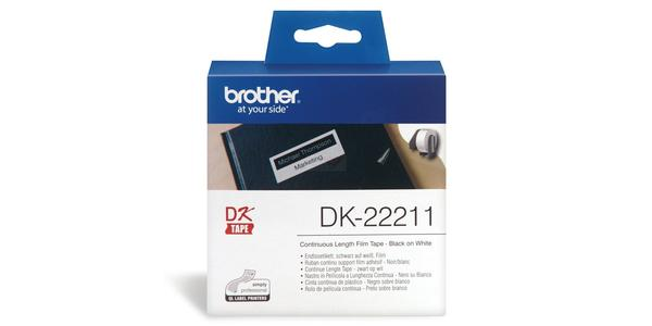 Brother DK系列標籤帶 - 29mmx15M - 膠質 白底黑字 - DK22211