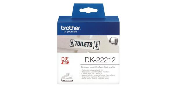 Brother DK系列標籤帶 - 62mmx15M - 膠質 白底黑字 - DK22212