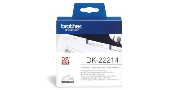 Brother DK系列標籤帶 - 12mmx30M - 紙質 白底黑字 - DK22214