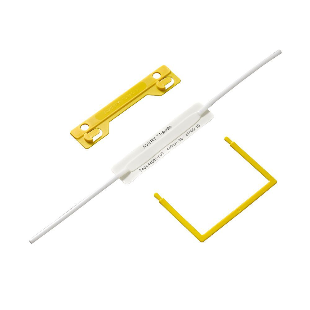AVERY Tubeclip File Fasteners No.44005Y  過橋膠快勞鐵 (10套)