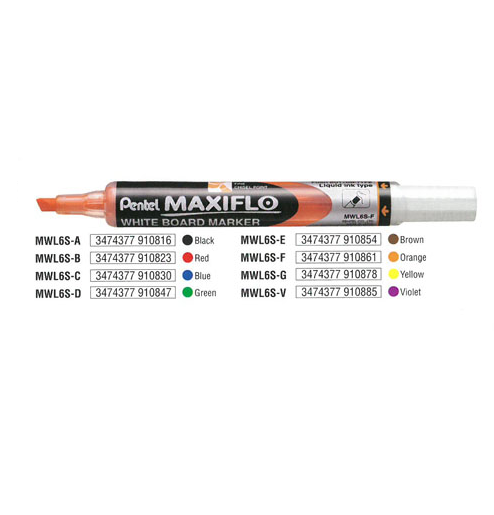 蟠桃兒 Maxiflo 按掣白板筆 方咀 MWL6S