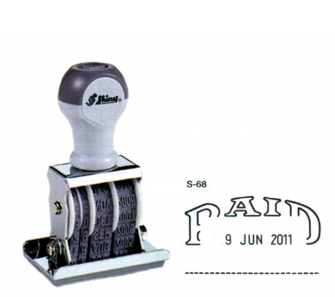 Shiny S-68 PAID Date Stamps