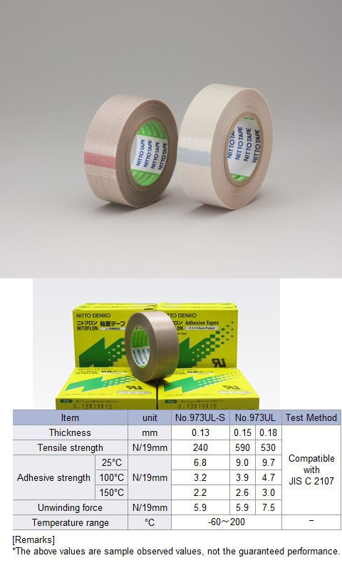 NITTO DENKO Adhesive Tape NITOFLON 973UL-S  0.13x19mm