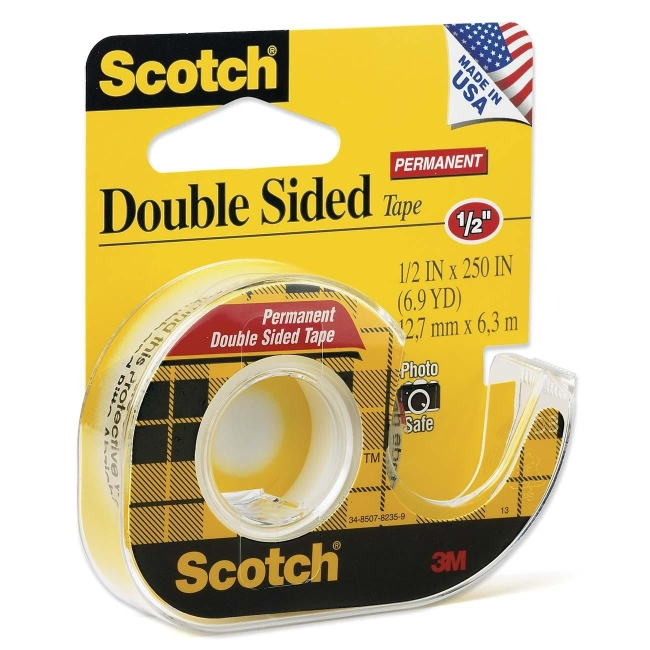 Scotch 思高牌 #136 雙面膠紙連膠紙座 1/2"x250"