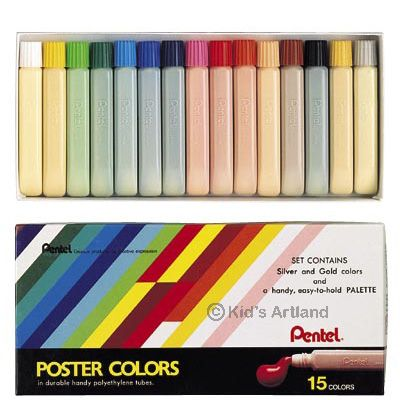 Pentel POSTER COLORS 12cc (15 COLORS) YNGP-12