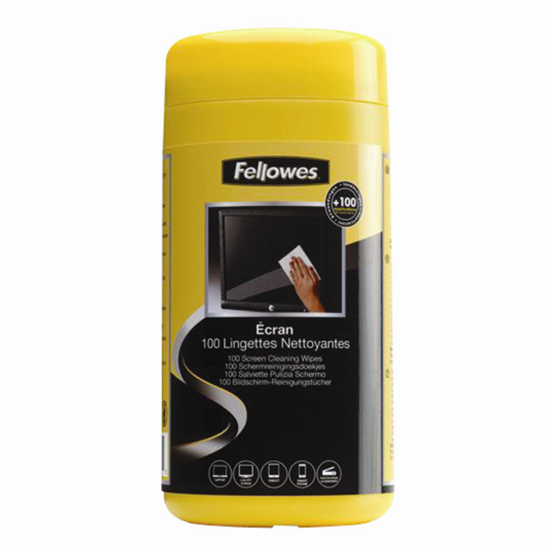 FELLOWES FW 99703 螢幕專用清潔濕紙巾 (100 片)