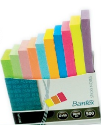 BANTEX 16715 STICKY NOTES  (50 x 15mm) 10 color