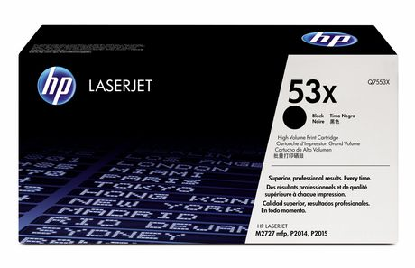 HP 53X (Q7553X) Black High Yield Original Toner Cartridge (for HP LaserJet M2727 P2014 P2015)