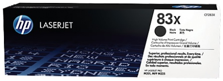 HP 83X (CF283X) Black High Yield Original LaserJet Toner Cartridge