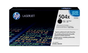 HP 504X (CE250X) Black High Yield Original Toner Cartridge (for HP Color LaserJet CP3525 CM3530)