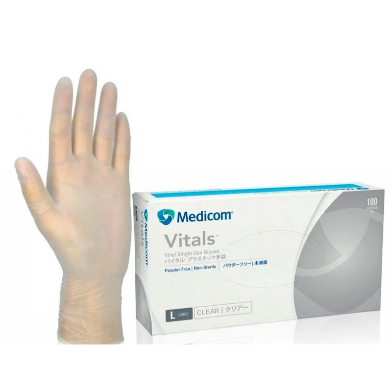 Medicom 無粉一次性膠手套 VIT1209C (100隻)