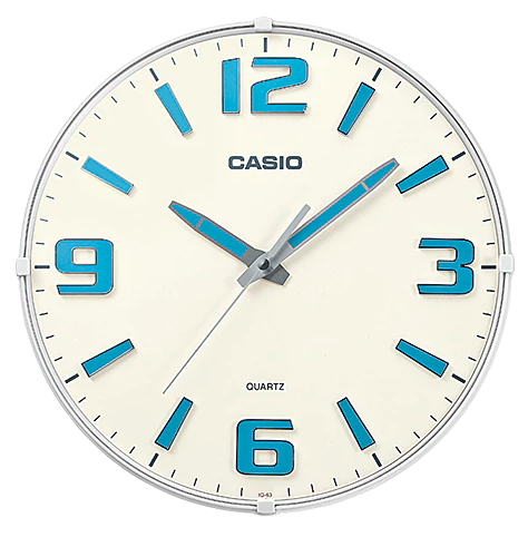 Casio 圓形白色無框掛牆鐘 IQ-63-7