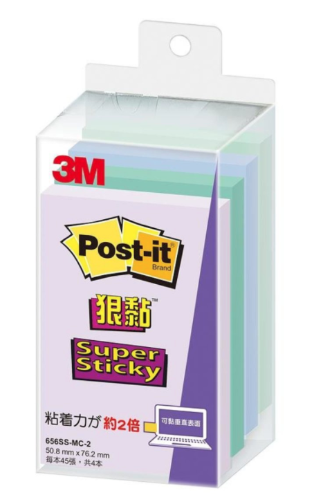 3M Post-it 656SS-MC-2 便利貼狠黏便條紙/ 淡紫+青綠+淺藍+淺綠