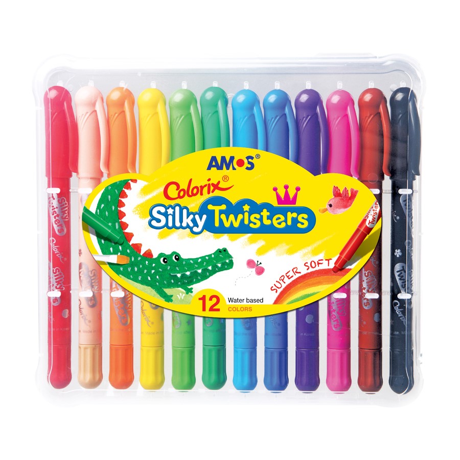 AMOS CST12 12色 旋轉3合1旋轉蠟筆 (直徑6mm)