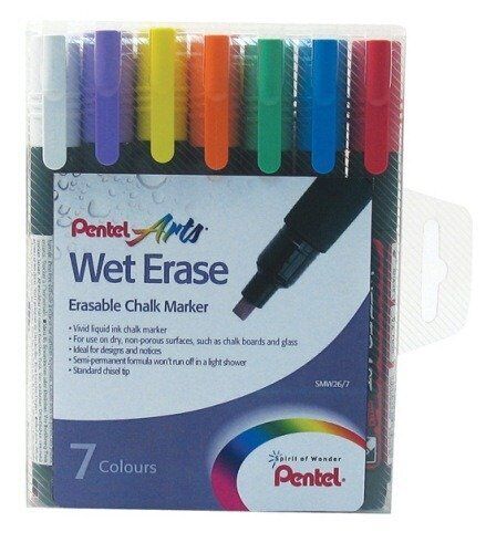Pentel  Chalk Marker (7色裝) 水性粉筆 - SMW26/7