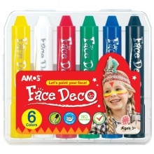AMOS 繪臉彩蠟筆 FD5PC6 (6色)