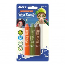 AMOS 繪臉彩蠟筆 FD5B3B 3色套裝 (橙+綠+啡)