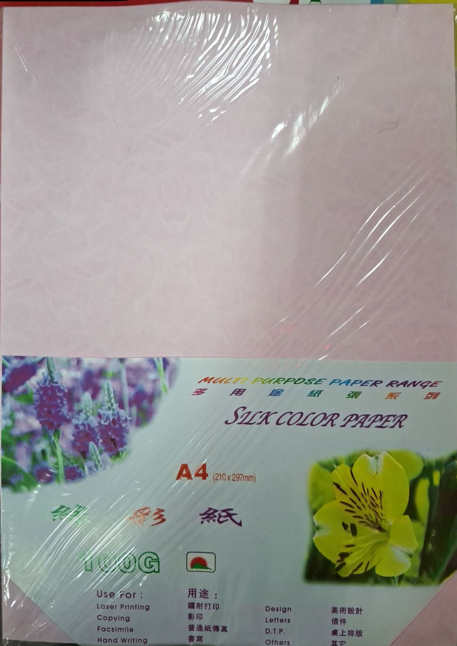 SUNLIGHT A4 100G 絲彩紙 - 粉紅 (40'S)